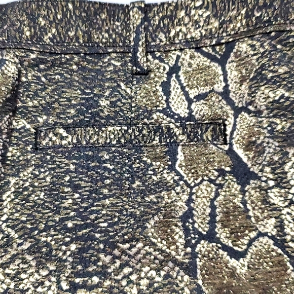 Worthington Black & Gold Snake Print Nightout Evening Ankle Pants - Picture 9 of 12